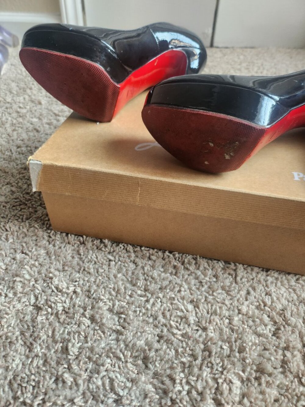 Christian Louboutin Bianca 140 Black Patent Pumps EU 38 Red Sole w/ Box - Picture 2 of 11